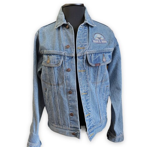 Lee Vintage Denim Jean Jacket with Mt. St. Helens Patch Women’s Small - Picture 1 of 5
